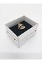 Adjustable Diameter Gold Color Metal Ring with Eye Figure - 3