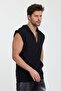 Hooded Zero Sleeve Fleece 2 Thread Kangaroo with pocket - 2