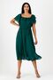 Madonna Neckline, Chiffon, Shooting, Dress Emerald Green - 3