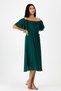 Madonna Neckline, Chiffon, Shooting, Dress Emerald Green - 2