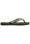Pile. Square Logo Metallic Green Women's Flip Flops - 2