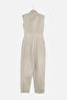 Stone Shirt Collar Sleeveless Gabardine Woven Jumpsuit TWOSS21TU0233 - 11