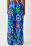 Women's Vibrant Blue Patterned Flowy Viscose Palazzo Pants En00606 - 6