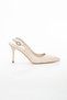 Women's Thin Heeled Summer Shoes and Bag Set Beige - 2