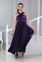 Girl's Evening Dress with Fixed Glitter Fabric Lining Graduation Gown - 4
