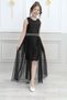 Girl's Black Evening Dress Graduation Evening Gown