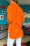 Women's Orange Side Buttoned Skirt Tasseled Shirt GK-AYN1666 - 3