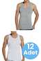 Men's 6 Grey 6 White Cotton Jersey (12 Pack ) - 5