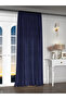 Velvet Appearance Dark Blue Island Background Curtain Velvet Touch Series with Extra Strength