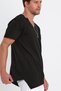 Asymmetric Cut V-Neck T-Shirt 100% Cotton - 4