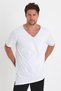 Asymmetric Cut V-Neck T-Shirt 100% Cotton - 7