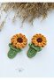 Snap Closure Sunflower 4 Cm Niche Hair Accessory Hairpin 4 Cm (1 Pair) - 6