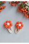 Daisy (Click Clack) Clip / Orange Niche Hair Accessory That Reflects Your Hair's Style 1 Pair - 4