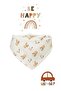 Baby 100% Cotton Double-Layer Be Happy Car Patterned Scarf Bib - Drool Bib - 2