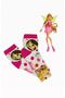 Girl's Pink Color Winx Club Flora Patterned Socks Size 31-34 - 2