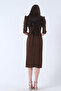 Double Breasted Collar Midi Crepe Dress Brown0104010 - 6