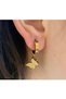 Steel Butterfly Earrings Gold Women - 2