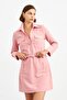 Pink Knitted Belted Tunic Dress