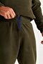 Men's Khaki-navy blue Standard Fit Normal Cut Standing Bato Collar Bottom-top Fleece Tracksuit Set - 5