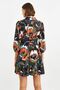 Multi-Colored Patterned Three-Quarter Sleeve Mini Dress - 7