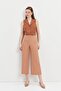 Brown Pencil High Waist Culotte Trousers