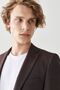 Burgundy-Grey Extra Slim Fit Nano Suit - Water and Stain Resistant, Mono Neck - 3