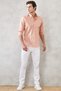 Men's Orange Slim Fit Slim Fit Oxford Button Collar Gingham Cotton Shirt - 2