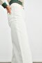 Cream 5 Pocket High Waist Pipe Leg Trousers - 4