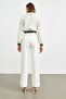 Cream 5 Pocket High Waist Pipe Leg Trousers - 7