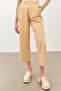 Beige High Waist Pleated Trousers - 3