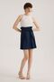 Blue High Waist Pleated Denim Skirt