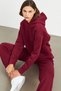 Claret Red Hooded Sweatshirt - 3