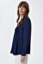 Women's Navy Blue Ribbed Shirt - 3