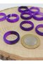 Agate Stone Ring Purple Variegated 6mm Thick (Standard Size) (51486) - Price Is for 1 Piece Ring - 2