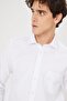 Men's White Slim Fit Narrow Cut Classic Collar Cotton Dobby Shirt - 6