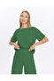 Women's Beige Linen Oversized T-shirt and Pants Linen Set - 3
