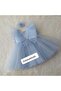 GIRL'S BLUE DRESS WITH TULLE DESIGN - 3