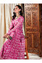 Floral Print Lace Trim A-Line Wrap Maxi Dress - 7