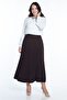Plus Size Pleated Skirt 776 Brown - 2