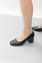 Navy Blue Square Classic Women's Heeled Shoes - 5.5 CM