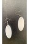 Oval Shaped White Colored Marbled Night Green Neon Shiny Earrings Epoxy Handmade Gift - 5