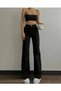 Stradus Women's Non-Fading Black Super High Waist Wide Leg Comfort Lycra Palazzo Jeans - 3