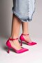 Satin Ankle Strap Closed Heel Casual Stylish Heeled Shoes - 5