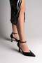 Satin Ankle Strap Closed Heel Casual Stylish Heeled Shoes - 5