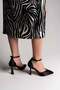 Satin Ankle Strap Closed Heel Casual Stylish Heeled Shoes - 4
