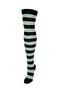 Women's Black Khaki Striped Cotton Knee High Socks - Design Socks