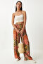 Women Wide Leg Allover Print Pants, Multicolor - 3