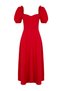 Red A-Line Balloon Sleeve Detailed Woven Stylish Evening Dress Tprss24El00195 - 6