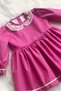 Violet Purple Baby Girl Dress with Lace Collar and Water Stone Detail - 4