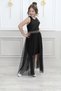 Girl's Black Evening Dress Graduation Evening Gown - 2